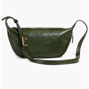 NWT Madewell Sling Leather Crossbody Bag in Green